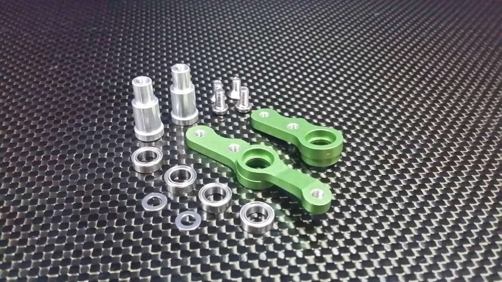 Tamiya TA02 Aluminum Steering Assembly With Bearings - 1 Set Green