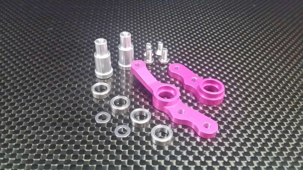 Tamiya TA02 Aluminum Steering Assembly With Bearings - 1 Set Pink