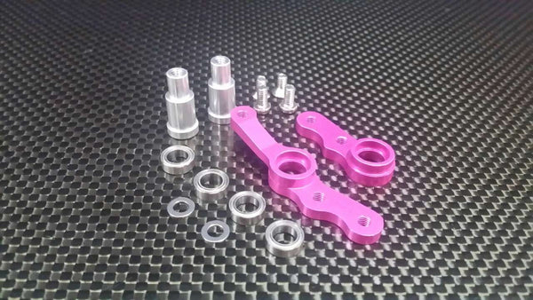 Tamiya TA02 Aluminum Steering Assembly With Bearings - 1 Set Pink