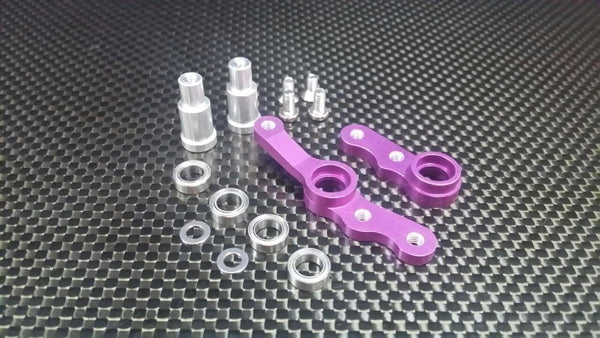 Tamiya TA02 Aluminum Steering Assembly With Bearings - 1 Set Purple