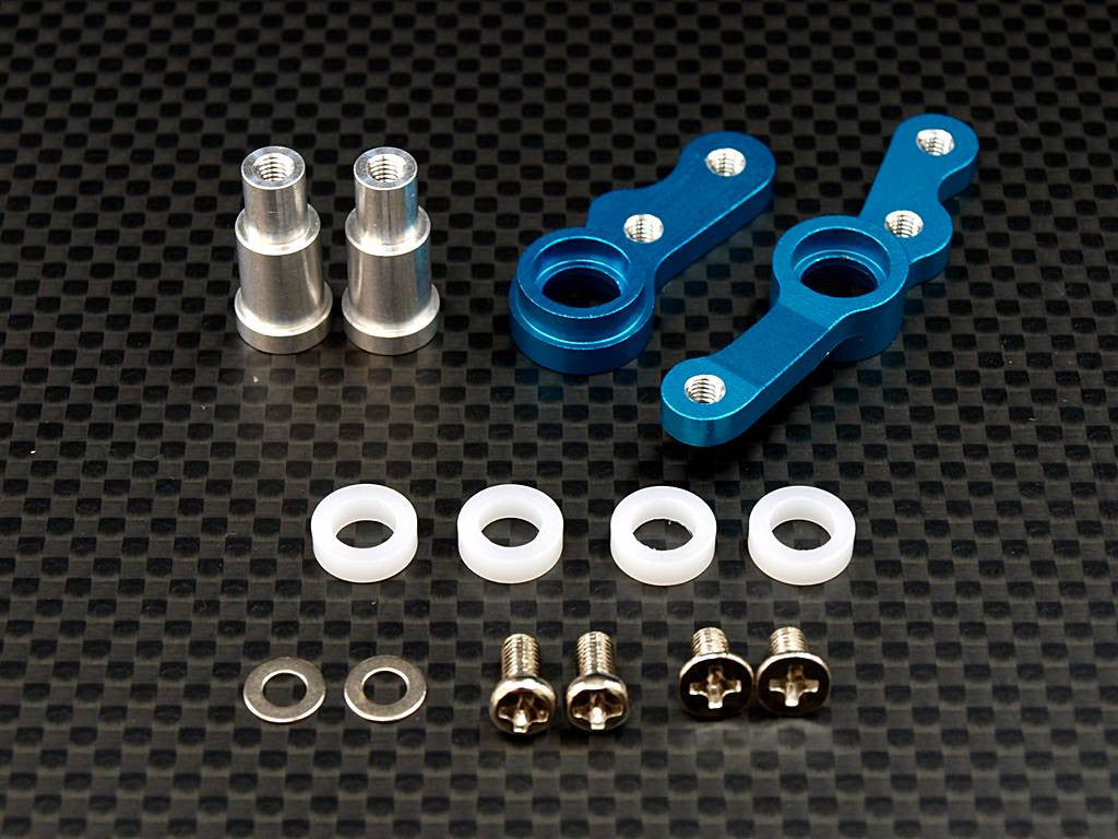 Tamiya TA02 Aluminum Steering Assembly With Bearings - 1 Set Blue