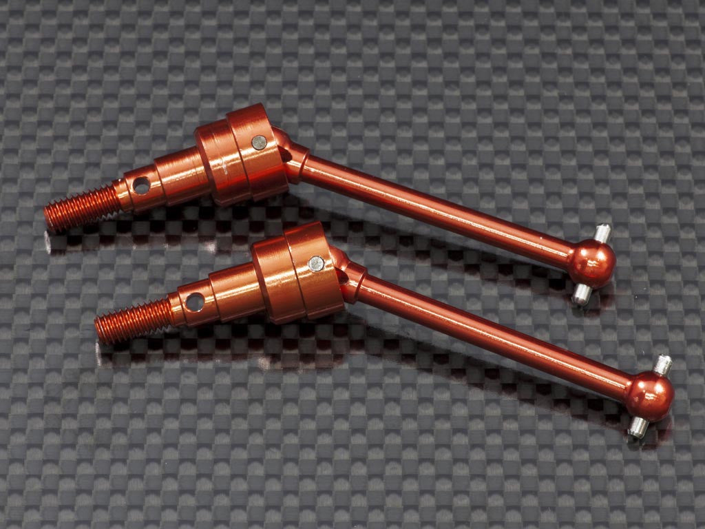 Tamiya TA02 Aluminum Front Universal Swing Shaft (43mm CVD) - 1Pr Orange