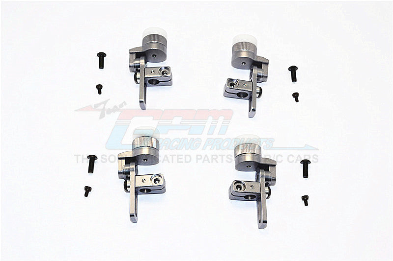 Tamiya TA02T Aluminum Front & Rear Body Post Mount With 12mm Magnet - 4Pcs Set Gray Silver