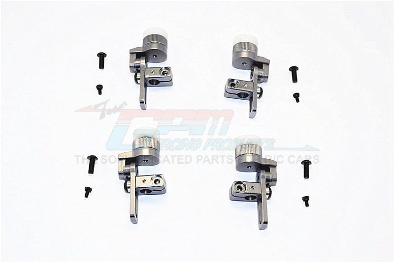 Tamiya TA02T Aluminum Front & Rear Body Post Mount With 12mm Magnet - 4Pcs Set Gray Silver