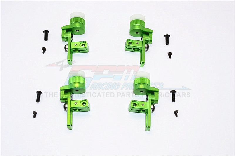 Tamiya TA02T Aluminum Front & Rear Body Post Mount With 12mm Magnet - 4Pcs Set Green