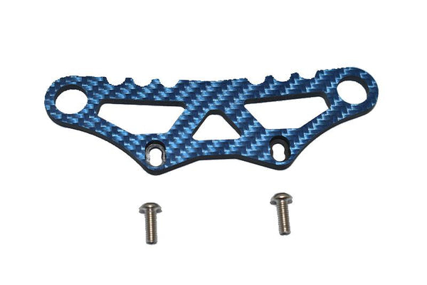 Carbon Fiber Front Bumper Fixing Plate For Tamiya 1/10 4WD TA08 PRO 58693 - 3Pc Set Blue