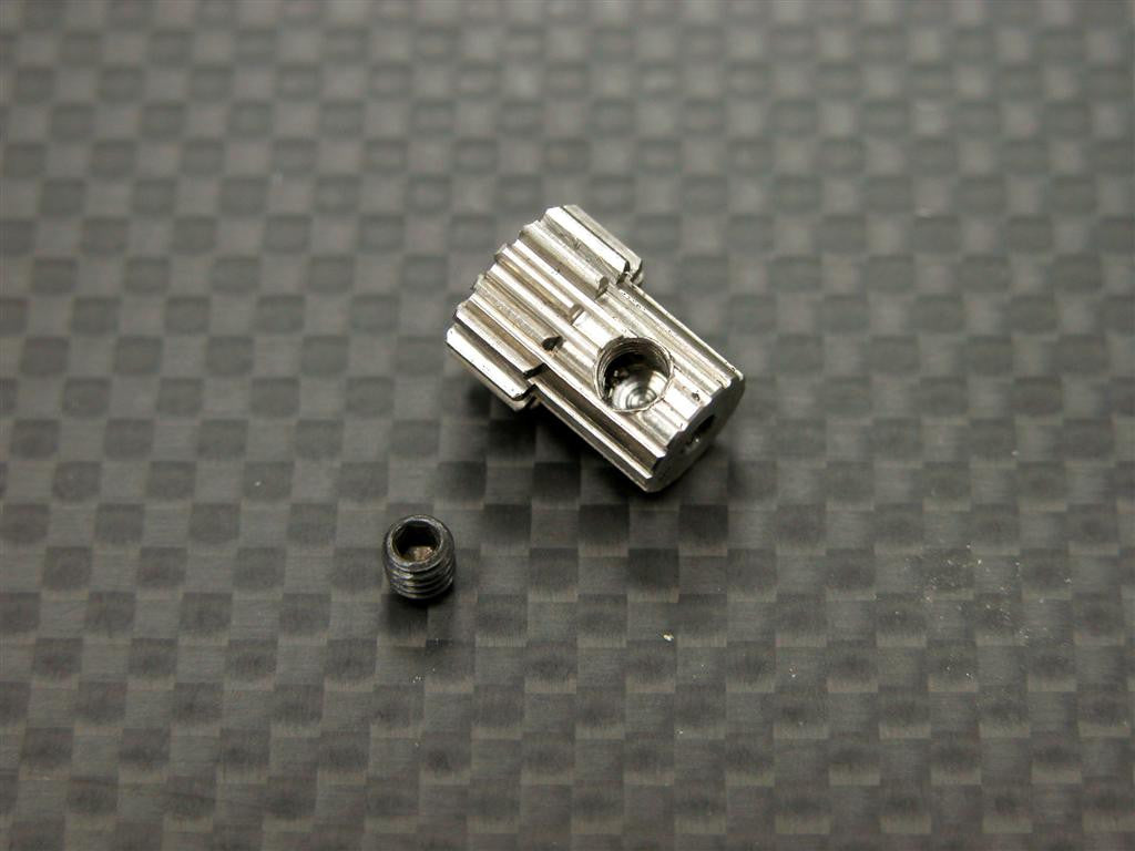 Team Associated RC18T Titanium Motor Gear (14T) With Screws - 1Pc Set