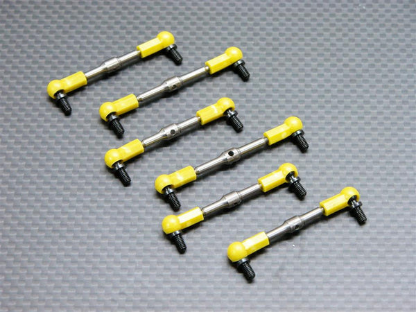 Team Associated RC18T Titanium Completed Tie Rod - 3 Prs Set Yellow