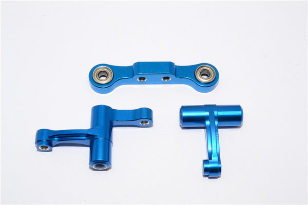 Tamiya TB04 Aluminum Steering Assembly - 1 Set Blue