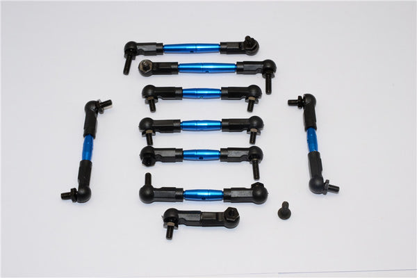Tamiya TB04 Aluminum Steering & Push Rods - 9 Pcs Set Blue