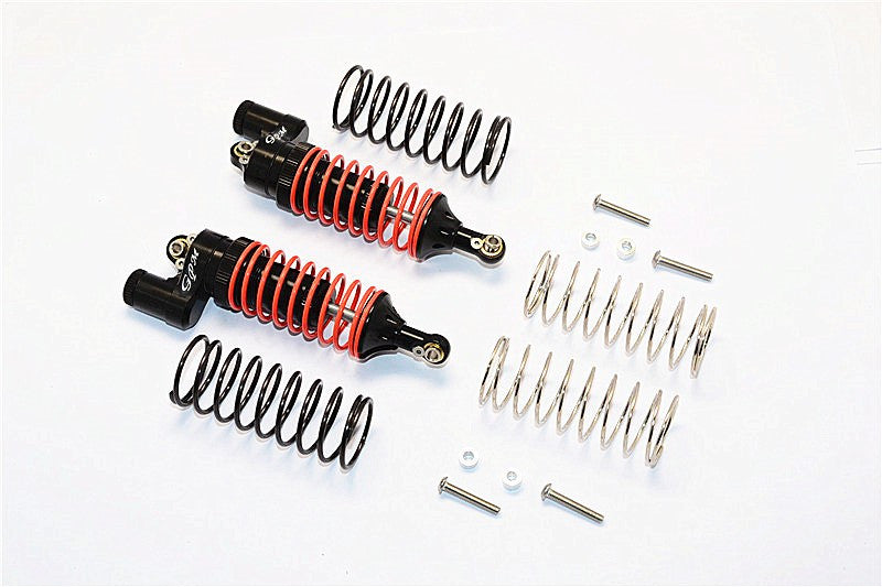 Traxxas Telluride 4X4 & Slash 4X4 Aluminum Front Adjustable L-Shape Damper (86mm) With 1.3mm & 1.7mm Coil Spare Springs - 1Pr Set Black