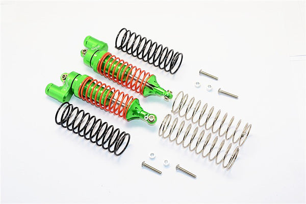 Traxxas Telluride 4X4 & Slash 4X4 Aluminum Rear Adjustable L-Shape Damper (95mm) With 1.3mm & 1.7mm Coil Spare Springs - 1Pr Set Green