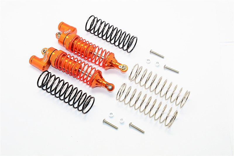 Traxxas Telluride 4X4 & Slash 4X4 Aluminum Rear Adjustable L-Shape Damper (95mm) With 1.3mm & 1.7mm Coil Spare Springs - 1Pr Set Orange
