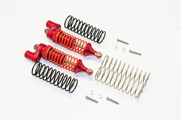 Traxxas Telluride 4X4 & Slash 4X4 Aluminum Rear Adjustable L-Shape Damper (95mm) With 1.3mm & 1.7mm Coil Spare Springs - 1Pr Set Red
