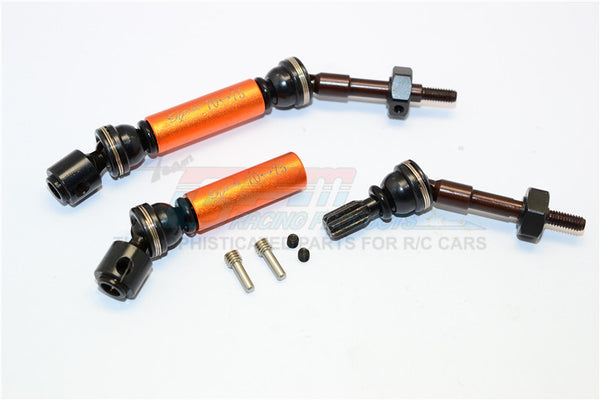 Traxxas Telluride 4X4 / Deegan 38 Fiesta ST Rally Steel+Aluminum Rear CVD Drive Shaft With 12mmx6mm Wheel Hex - 1Pr Set Orange