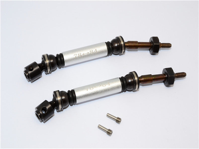 Traxxas Telluride 4X4 / Deegan 38 Fiesta ST Rally Steel+Aluminum Rear CVD Drive Shaft With 12mmx6mm Wheel Hex - 1Pr Set Silver
