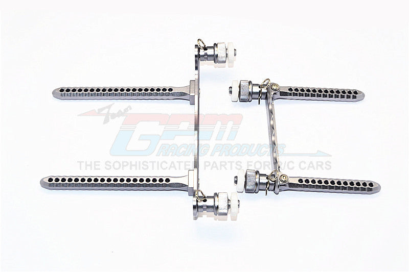 Traxxas Telluride 4X4 Aluminum Front & Rear Body Post Mount With Magnet Post - 1 Set Gray Silver