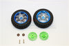 Traxxas LaTrax Teton & LaTrax SST Aluminum Front Brake Disk +2.5mm Thick With Wheels & Tires - 1Pr Set Green