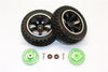 Traxxas LaTrax Teton & LaTrax SST Aluminum Brake Disk +2.5mm Thick With Tires And Wheels - 4Pcs Set Green+Black