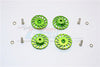 Traxxas LaTrax Teton & LaTrax SST Aluminum Wheel Hex Adapter +2mm With Brake Disk - 4Pcs Set Green