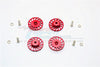 Traxxas LaTrax Teton & LaTrax SST Aluminum Wheel Hex Adapter +2mm With Brake Disk - 4Pcs Set Red