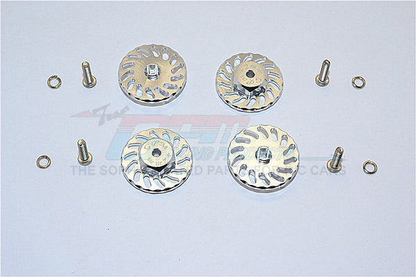 Traxxas LaTrax Teton & LaTrax SST Aluminum Wheel Hex Adapter +2mm With Brake Disk - 4Pcs Set Silver