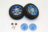 Traxxas LaTrax Teton & LaTrax SST Aluminum Rear Brake Disk +5.5mm Thick With Wheels & Tires - 1Pr Set Blue