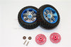 Traxxas LaTrax Teton & LaTrax SST Aluminum Rear Brake Disk +5.5mm Thick With Wheels & Tires - 1Pr Set Red