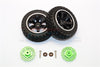 Traxxas LaTrax Teton & LaTrax SST Aluminum Brake Disk +5.5mm Thick With Tires And Wheels - 4Pcs Set Green+Black