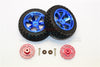 Traxxas LaTrax Teton & LaTrax SST Aluminum Brake Disk +5.5mm Thick With Tires And Wheels - 4Pcs Set Red+Blue