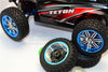 Traxxas LaTrax Teton & LaTrax SST Aluminum Front +2.5mm, Rear +5.5mm Brake Disk + Wheels & Tires - 2Prs Set Blue