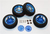 Traxxas LaTrax Teton & LaTrax SST Aluminum Front +2.5mm, Rear +5.5mm Brake Disk + Wheels & Tires - 2Prs Set Blue