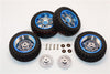 Traxxas LaTrax Teton & LaTrax SST Aluminum Front +2.5mm, Rear +5.5mm Brake Disk + Wheels & Tires - 2Prs Set Gray Silver