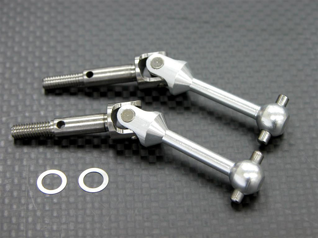 Tamiya TT-01 & TT-02 Titanium + Aluminum 7075 Unviersal Swing Shaft - 1Pr Silver