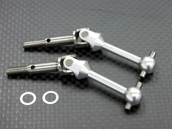 Tamiya TT-01 & TT-02 Titanium + Aluminum 7075 Unviersal Swing Shaft - 1Pr Silver