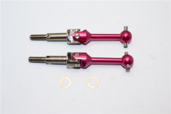 Tamiya TT-01 / TT-01D / TT-02 Titanium + Aluminum-7075 Unviersal Swing Shaft - 1Pr Red