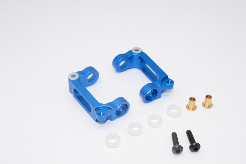 Tamiya TL01 / M03 / Wild Dagger Aluminum Bearing C-Hub (Exclude Bearing) With Collars & Screws - 1Pr Set Blue