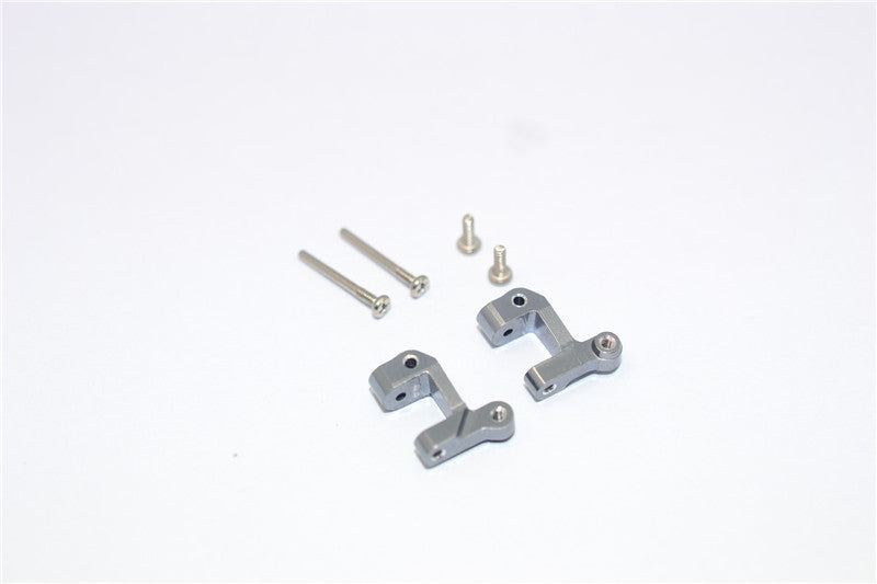 Team Losi Micro T Aluminum Front C-Hub With Screws - 1Pr Set Gray Silver