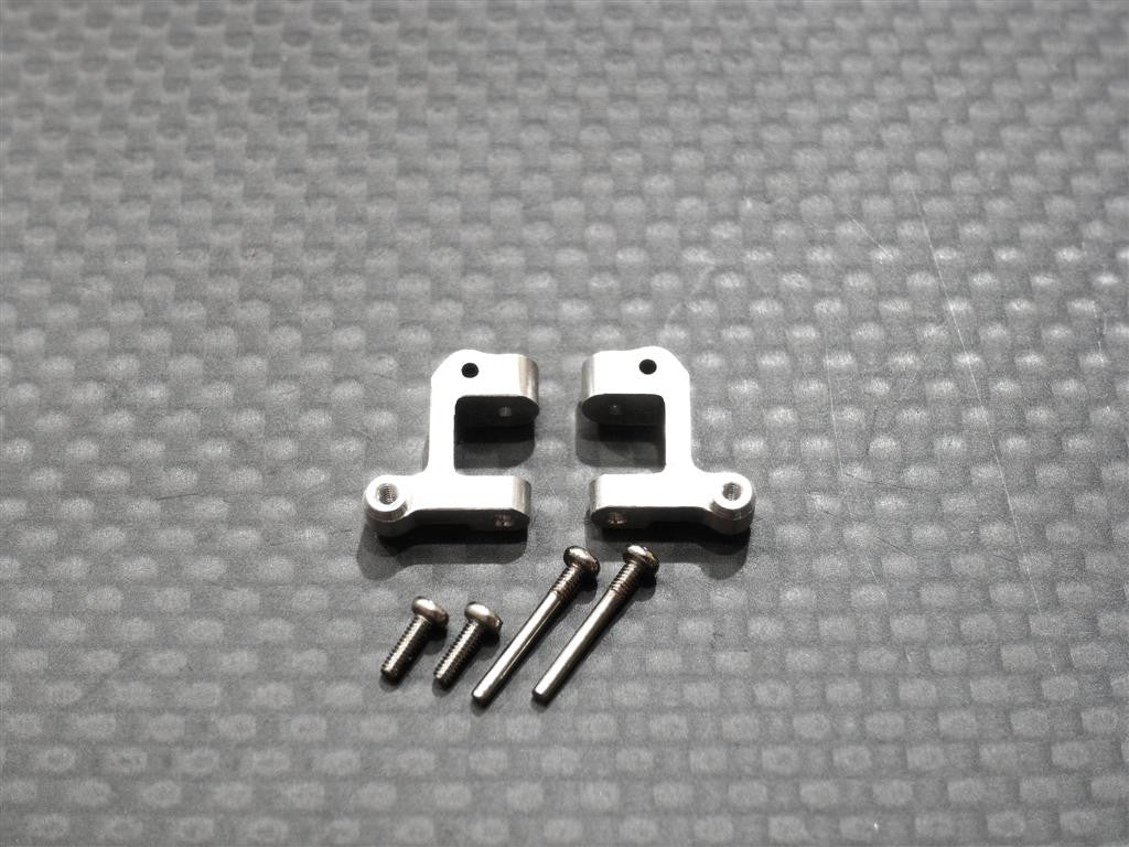Team Losi Micro T Aluminum Front C-Hub With Screws - 1Pr Set Silver