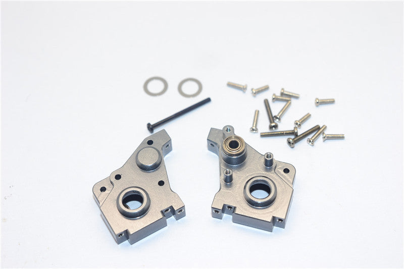 Team Losi Micro T Aluminum Rear Gear Box (Include Bearing 2X5X2.5mm-2Pcs & 3X6X2.5mm-2Pcs) - 1 Set Gray Silver