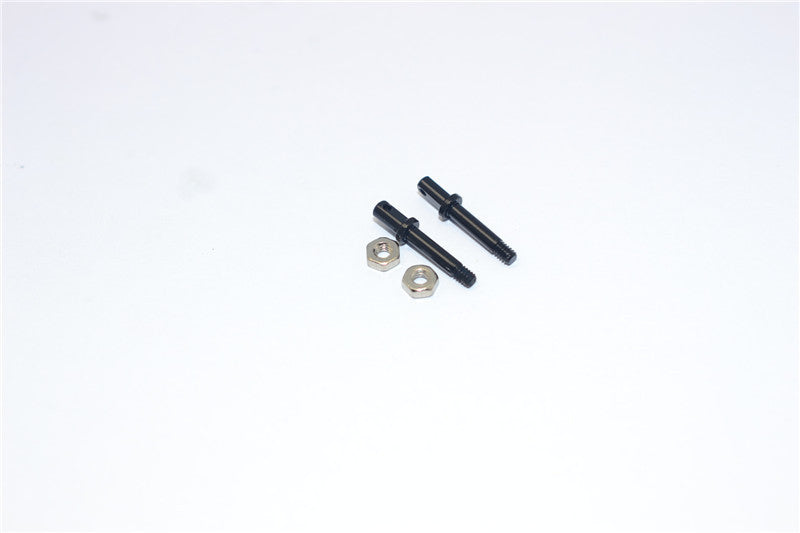 Team Losi Micro T Aluminum Front Wheel Shaft With Lock Nuts - 1Pr Set Black