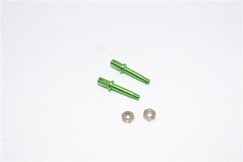 Team Losi Micro T Aluminum Front Wheel Shaft With Lock Nuts - 1Pr Set Green