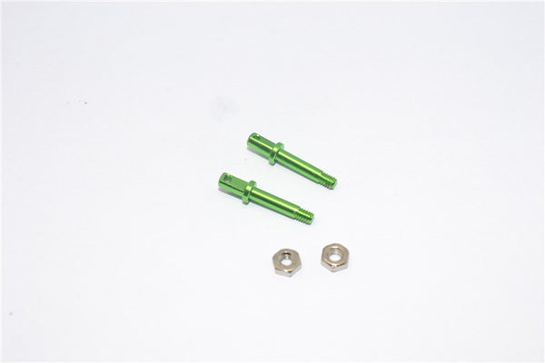 Team Losi Micro T Aluminum Front Wheel Shaft With Lock Nuts - 1Pr Set Green