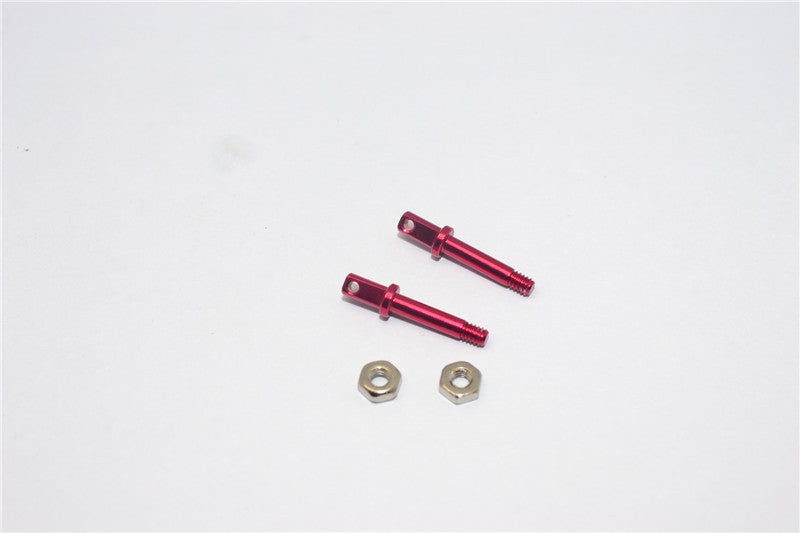 Team Losi Micro T Aluminum Front Wheel Shaft With Lock Nuts - 1Pr Set Red