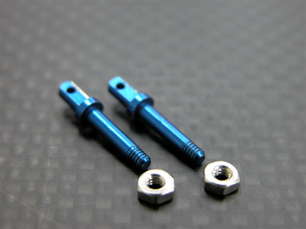 Team Losi Micro T Aluminum Front Wheel Shaft With Lock Nuts - 1Pr Set Blue