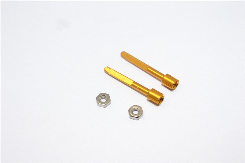 Team Losi Micro T Aluminum Rear Wheel Shaft With Lock Nuts - 1Pr Set Gold