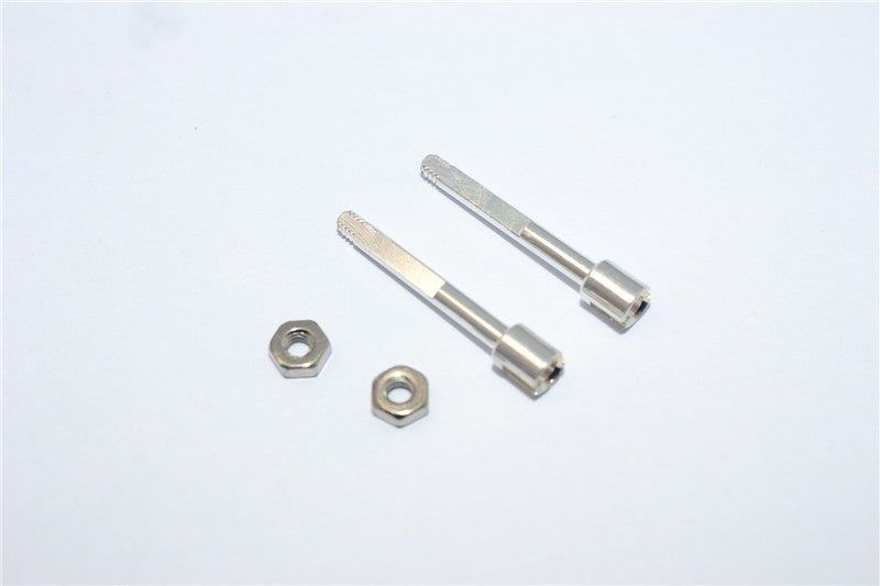 Team Losi Micro T Aluminum Rear Wheel Shaft With Lock Nuts - 1Pr Set Silver