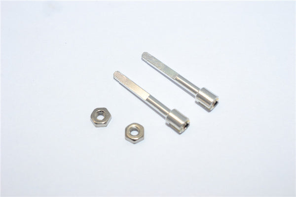 Team Losi Micro T Aluminum Rear Wheel Shaft With Lock Nuts - 1Pr Set Silver