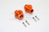 Aluminum Hex Adapters For 1:8 Arrma Nero 6S / Arrma Fazon 6S / Thunder Tiger K-Rock / Team Magic E6 III HX - 2Pcs Set Orange