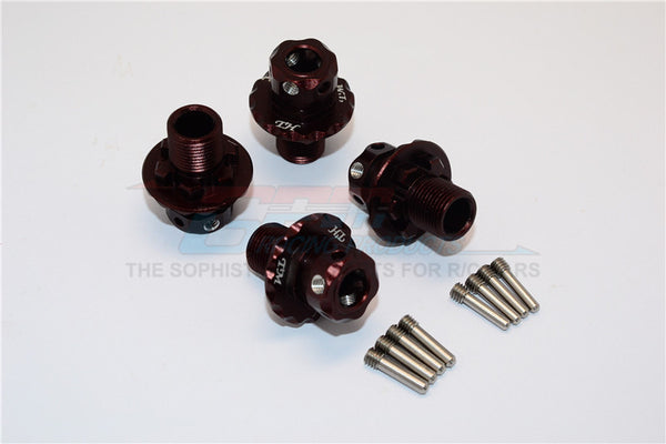 Aluminum Hex Adapters For 1:8 Arrma Nero 6S / Arrma Fazon 6S / Thunder Tiger K-Rock / Team Magic E6 III HX - 4Pcs Set Brown